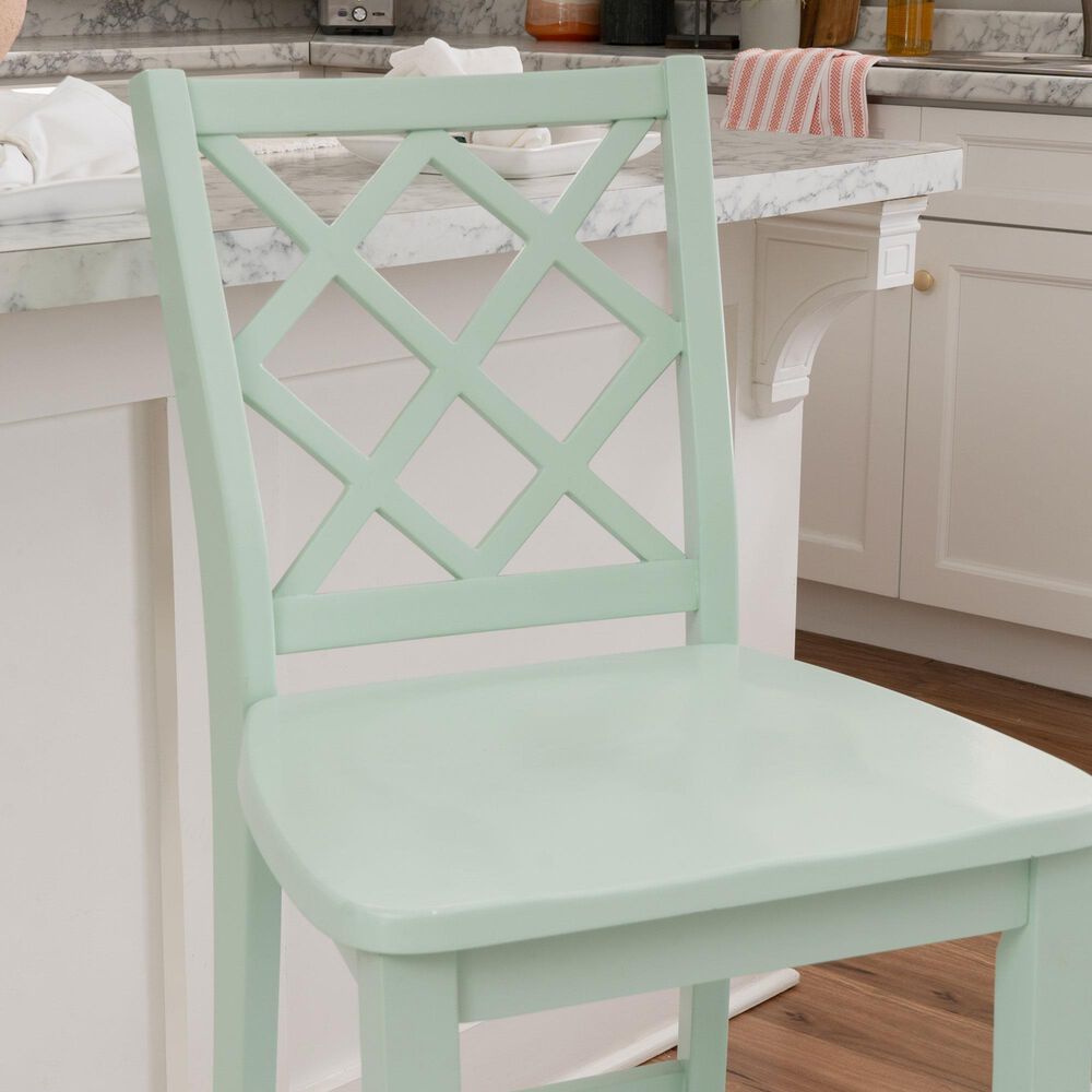 Linon Home Decor Mayfair Counter Stool in Mint Green, , large