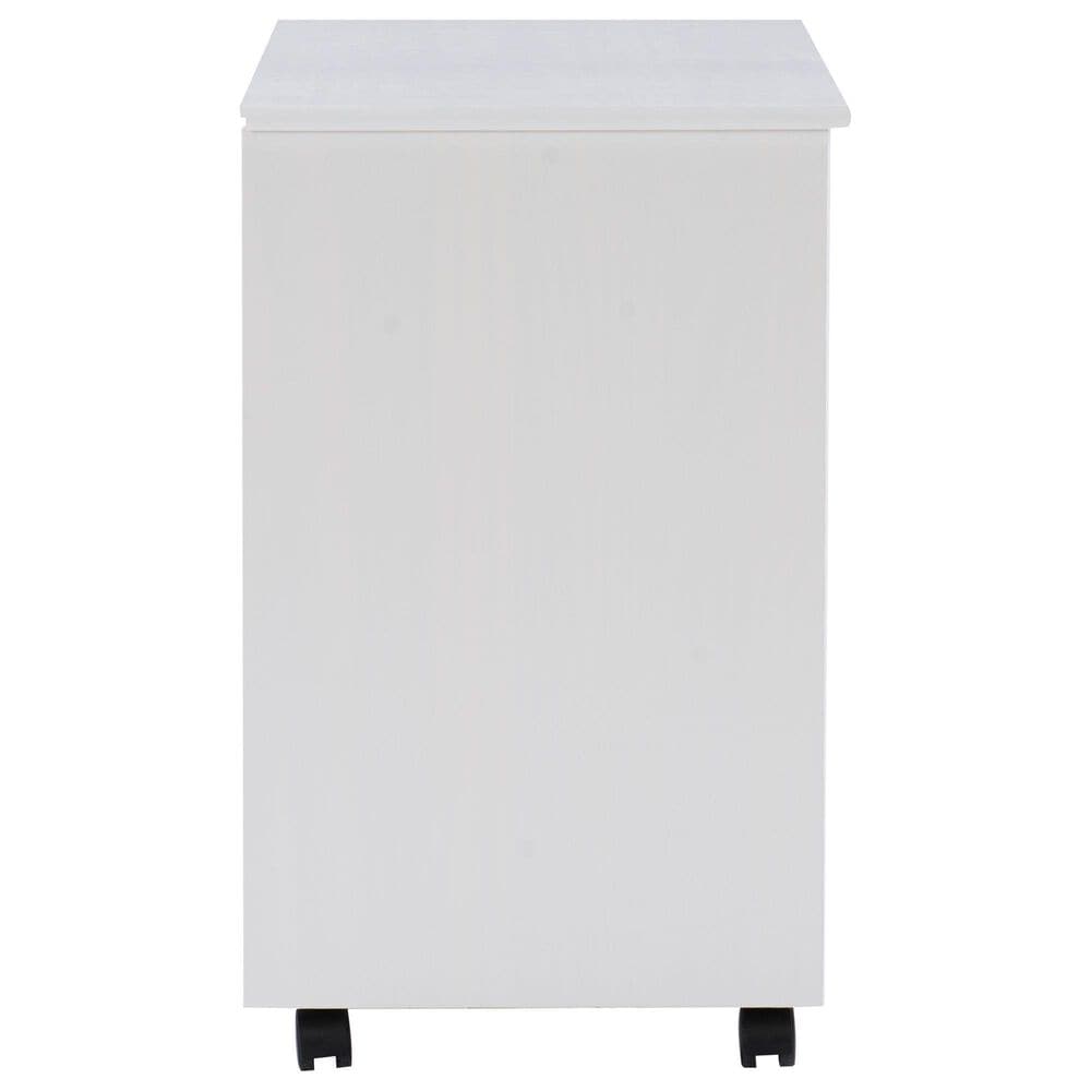 Linon Home Decor Cary 6-Drawer Wide Rolling Cart in White Wash, , large