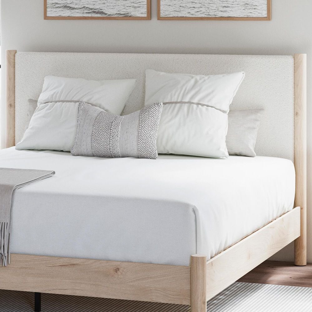 Ashley Cadmori King Upholstered Panel Headboard in Brown, , large