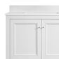 37B Claudine 36" Single Bathroom Vanity in Bright White with Glossy White Composite Stone Top and Backsplash, , large