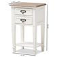 Baxton Studio Dauphine 2-Drawer Nightstand in White and Natural, , large