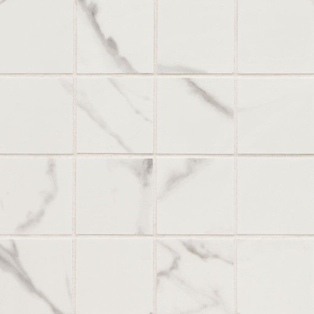MS International Kaya Calacatta Venato 3" x 3" on 12" x 12" Porcelain Mosaic Sheet, , large
