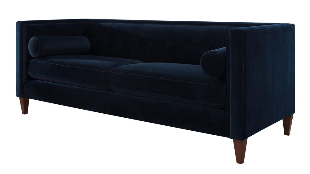 Jennifer Taylor Home Jack Tufted Tuxedo Sofa In Dark Navy Blue Nebraska Furniture Mart Jennifer Taylor Home Jack Tufted Tuxedo, Blue Leather Tuxedo Sofa
