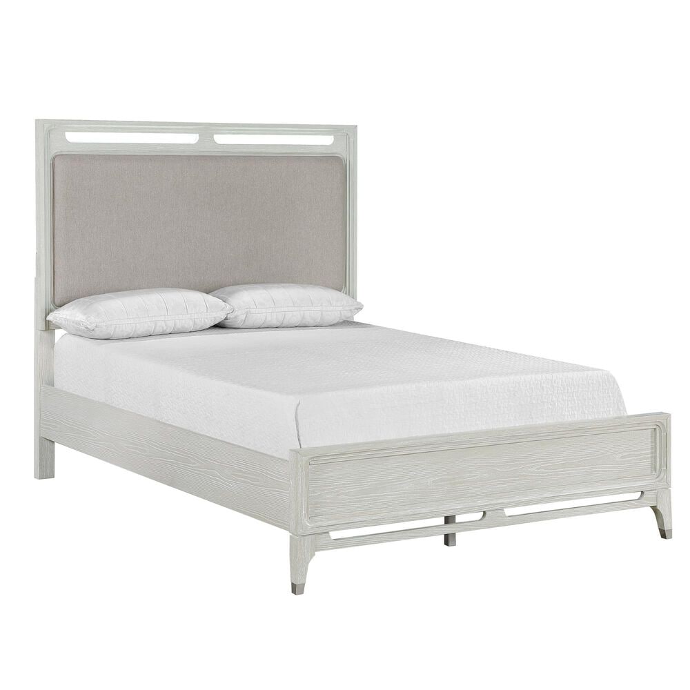 Davis International Solitude 4 Piece Queen Panel Bedroom Set in White Rub Through Finish, , large