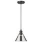 Golden Lighting Orwell 1-Light Small Pendant with Chrome Shade in Matte Black, , large