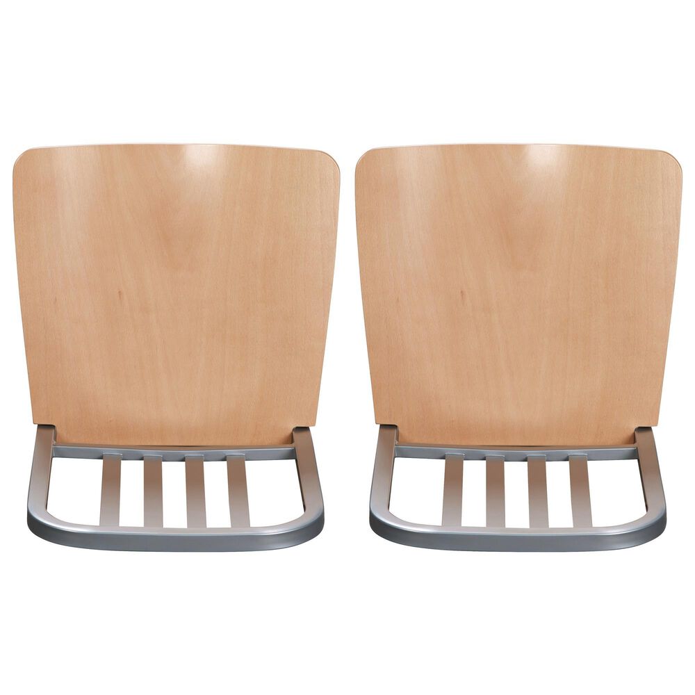 Linon Home Decor Frazier Bar Stool in Silver and Natural (Set of 2), , large