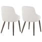 LumiSource York Side Chair with White Faux Leather Cushion in Dark Walnut (Set of 2), , large