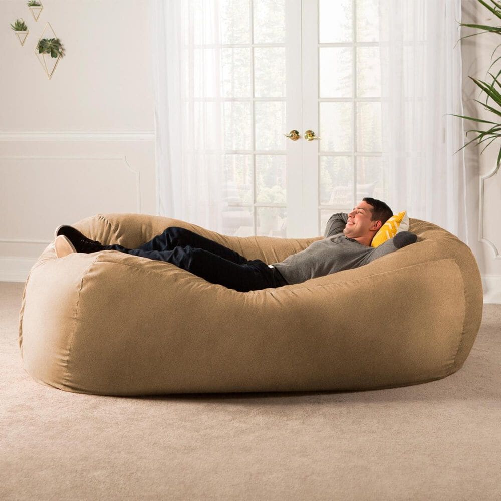 Jaxx 7&#39; Giant Bean Bag Sofa in Camel, , large