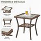 Hearth and Haven Outdoor Square Side Table with Glass Top in Brown, , large