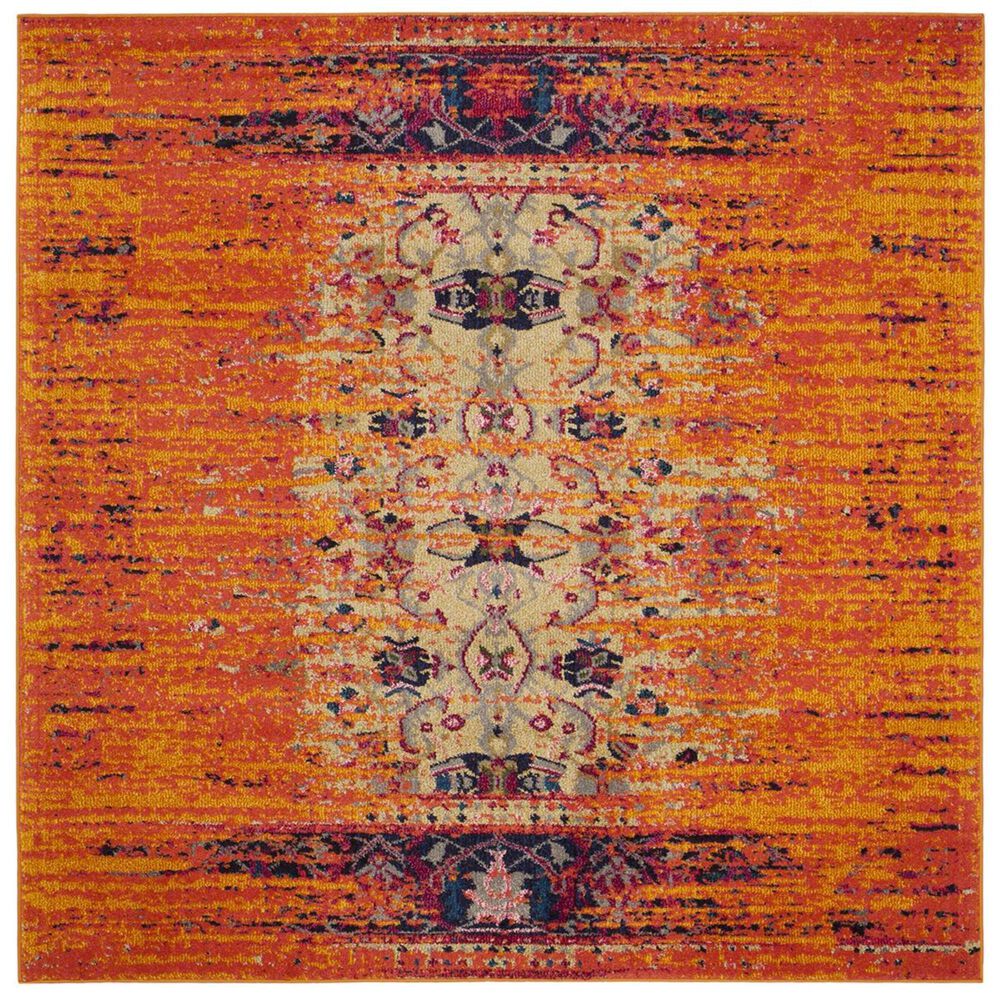 Safavieh Monaco MNC209H-5SQ 5" Square Orange/Multi Area Rug, , large