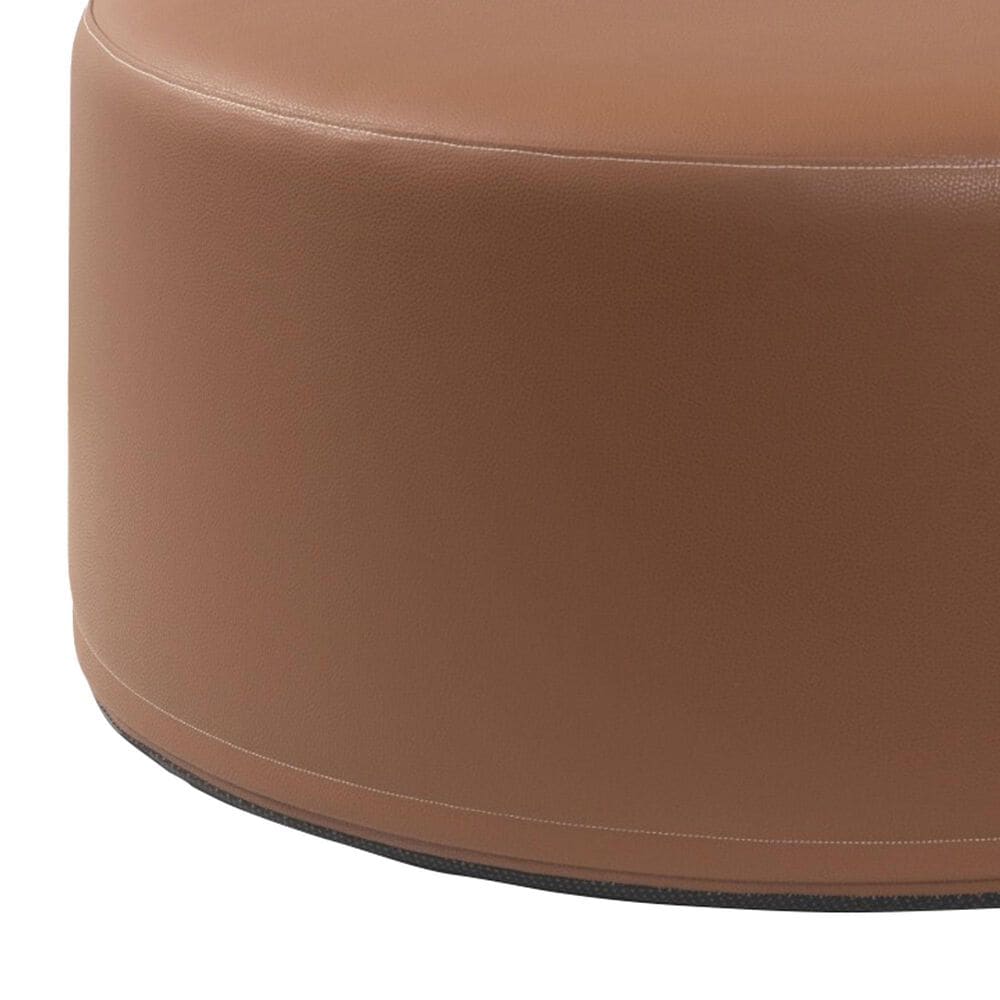 Jaxx Candler Faux Leather Ottoman in Walnut, , large