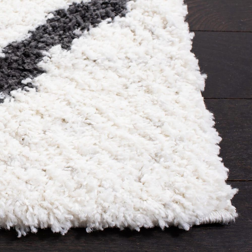 Safavieh August Shag AUG502A 2&#39;2&quot; x 9&#39; Ivory and Black Runner, , large