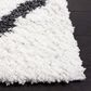 Safavieh August Shag AUG502A 2"2" x 9" Ivory and Black Runner, , large