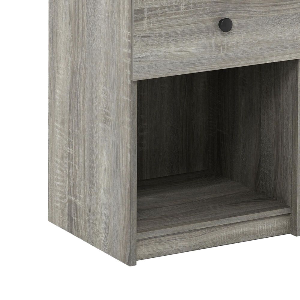 HOMLUX 1-Drawer Modern Nightstand with Knob Handle in French Oak Grey, , large