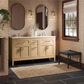 Kohler Hadron 60" Double Bathroom Vanity in Light Oak with 3 cm Bianco Bella Quartz Top and Oval Sinks, , large