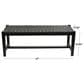 Maple and Jade 47" Leather Handmade Woven Bench in Black, , large