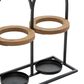 Maple and Jade 3-Compartment Farmhouse Wine Holder in Black, , large