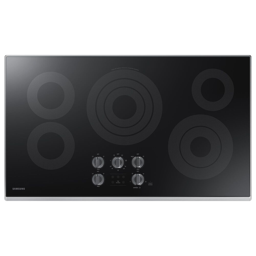 Samsung 2-Piece Kitchen Package with Matte Black Steel 30&quot; Built-In Convection Single Wall Oven and Stainless Steel Smart Electric 36&quot; Cooktop, , large