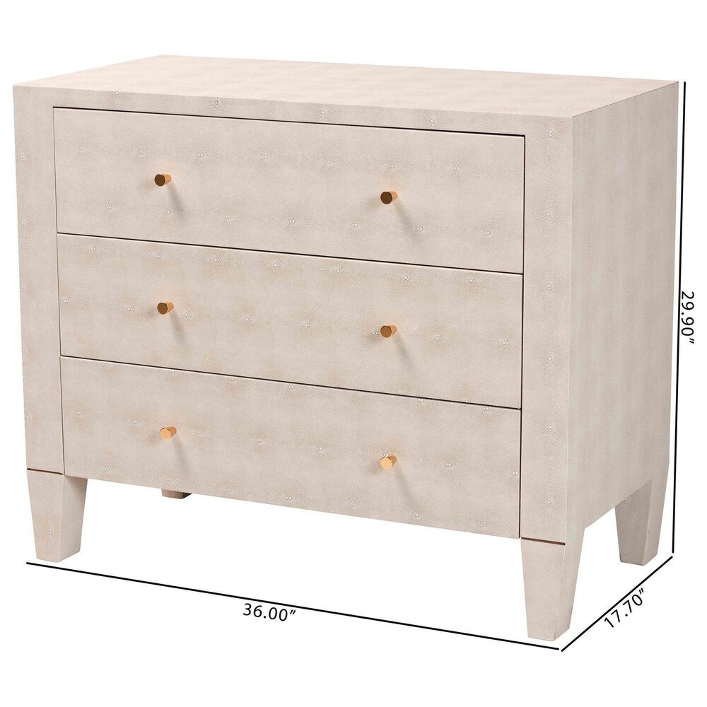 Baxton Studio Leyna 3-Drawer Storage Cabinet in Beige, , large