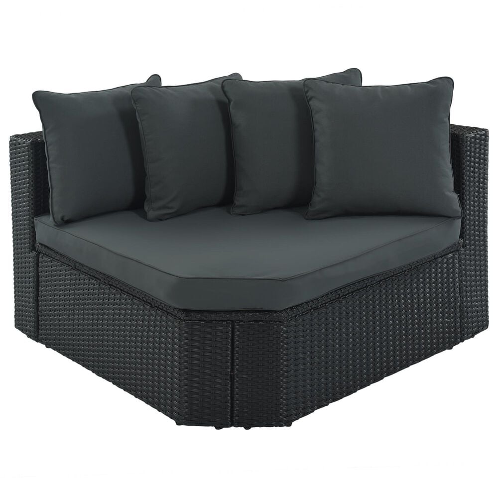 HOMLUX 7-piece Outdoor Conversation Set with Black Wicker in Gray, , large