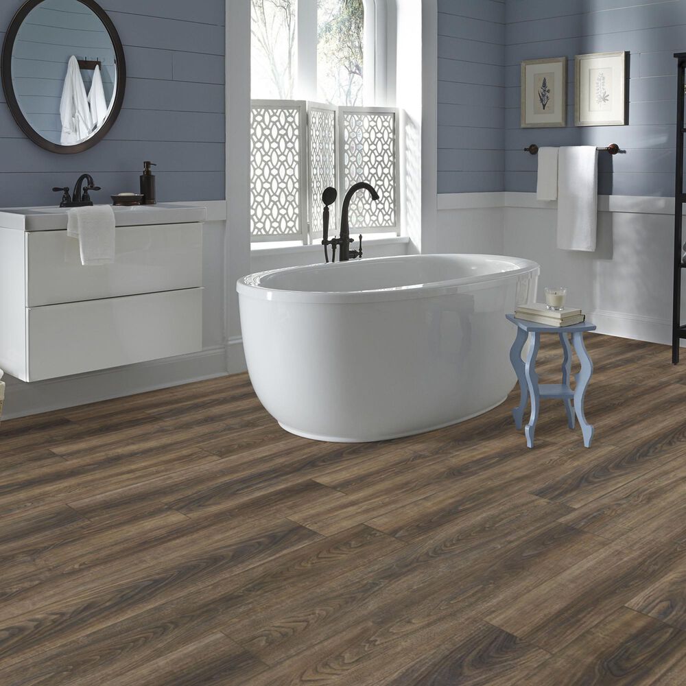 Mannington REALTA Glue Heritage Walnut Acorn 7&quot; x 48&quot; Luxury Vinyl Plank, , large