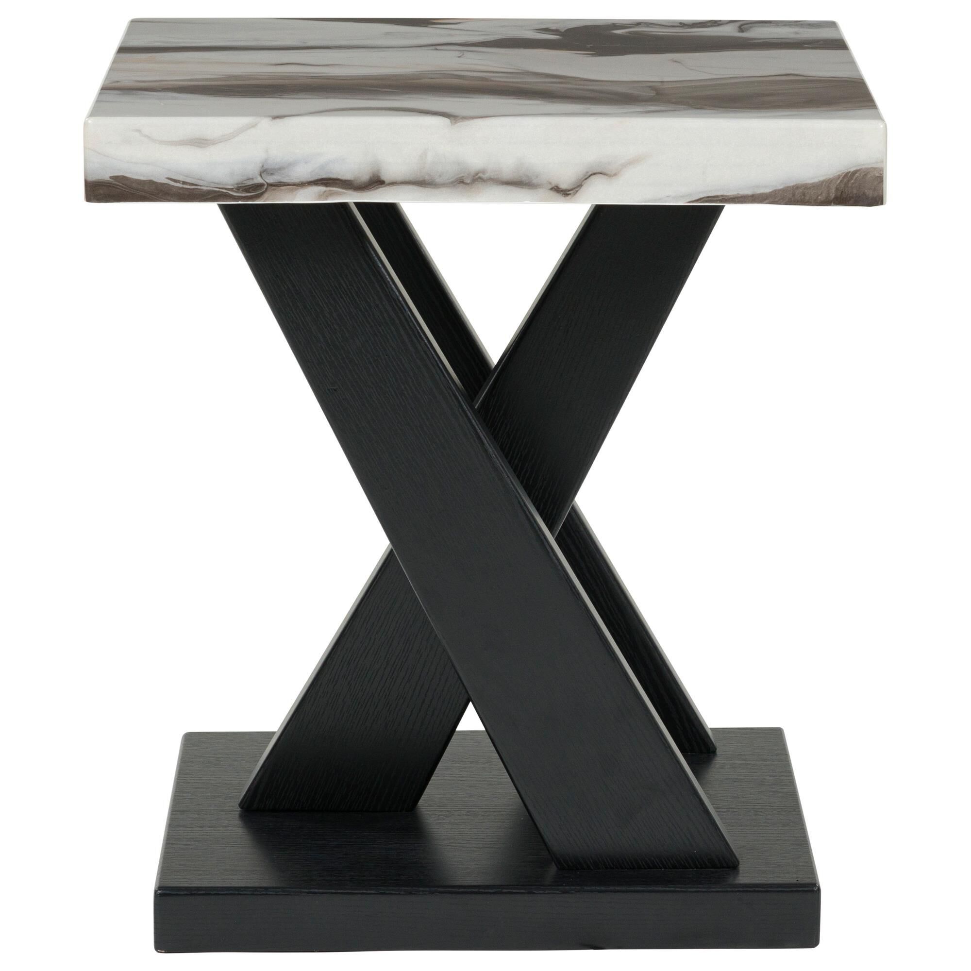 Ashley Cendill 3-Piece Occasional Table Set in Dark Brown, White