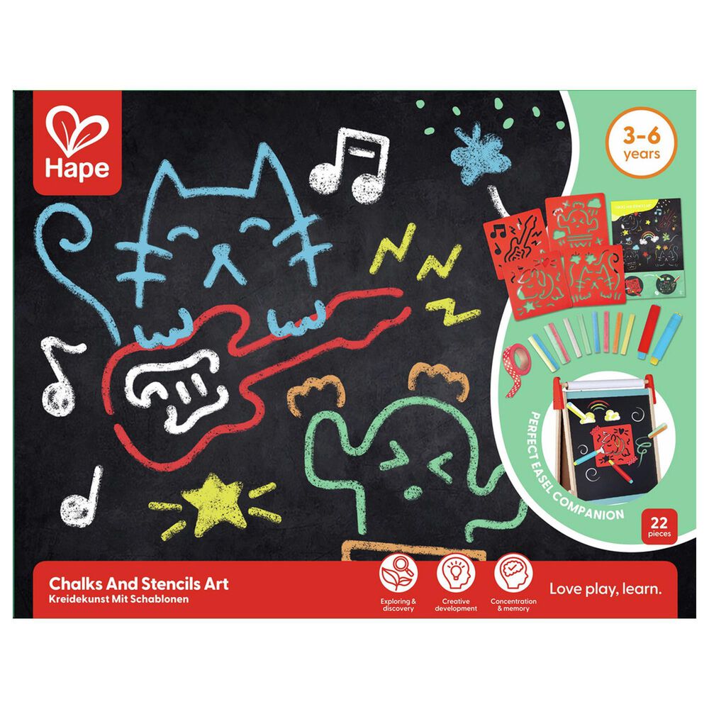 Hape Toys Chalks and Stencils Art in Multicolor, , large