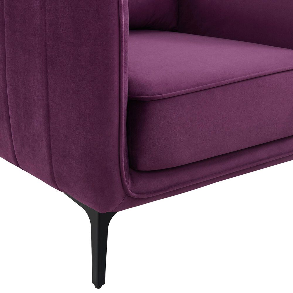 Mayberry Hill Rae Accent Chair in Lavish Purple Velvet, , large