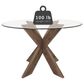 Linon Home Decor Adler X-Base Dining Table with Glass Top in Natural and Clear - Table Only, , large
