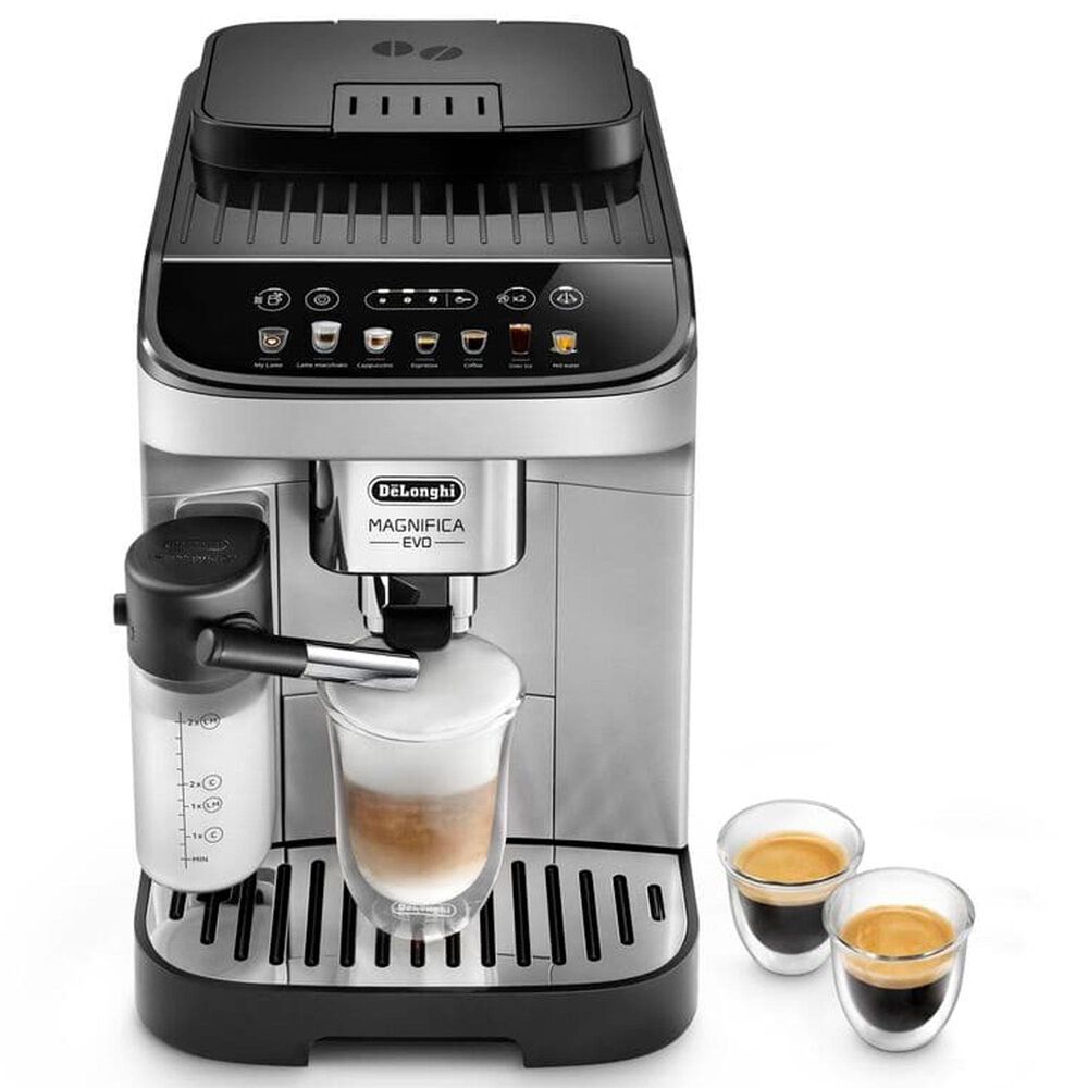 DeLonghi Magnifica Evo 61 Oz Espresso Machine with Frother in Silver Black, , large
