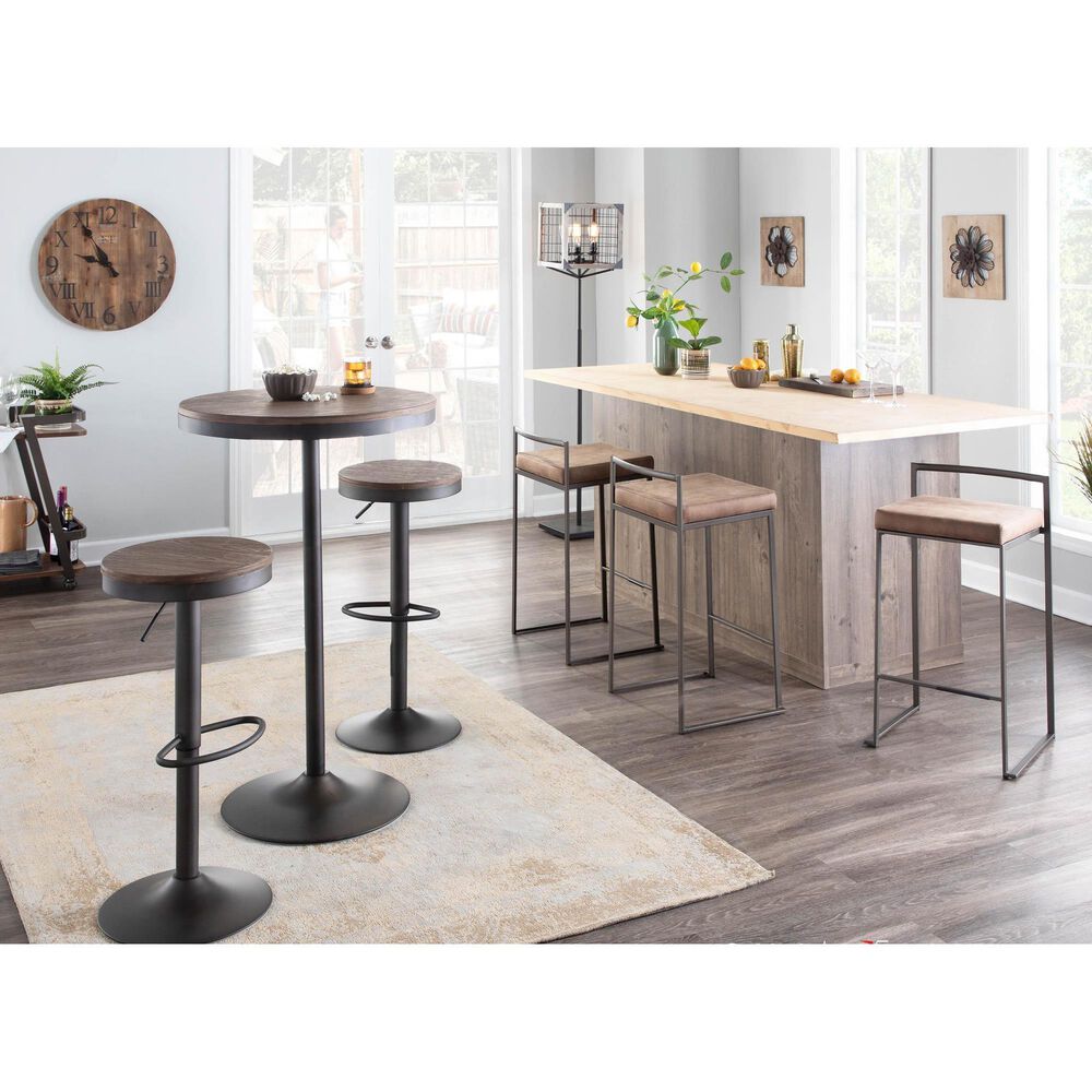 Lumisource Dakota Versatile Bar or Dinette Height Table in Brown and Antique Bronze with Assembly, , large