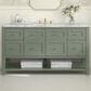 James Martin Vanities Breckenridge 60" Single Bathroom Vanity in Smokey Celadon with 3 cm Carrara White Marble Top and Rectangular Sink, , large
