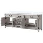 Lexora Home Laurel 80" Double Bathroom Vanity in White Oak with White Quartz Top and Rectangular Sinks, , large