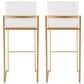 LumiSource Fuji 30" Bar Stool with White Upholstery in Gold (Set of 2), , large