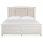 Nicolette Home Willowbrook King Panel Bed with Upholstered Headboard with Dresser, Chest, and Two Nightstands in Egg Shell White, , large