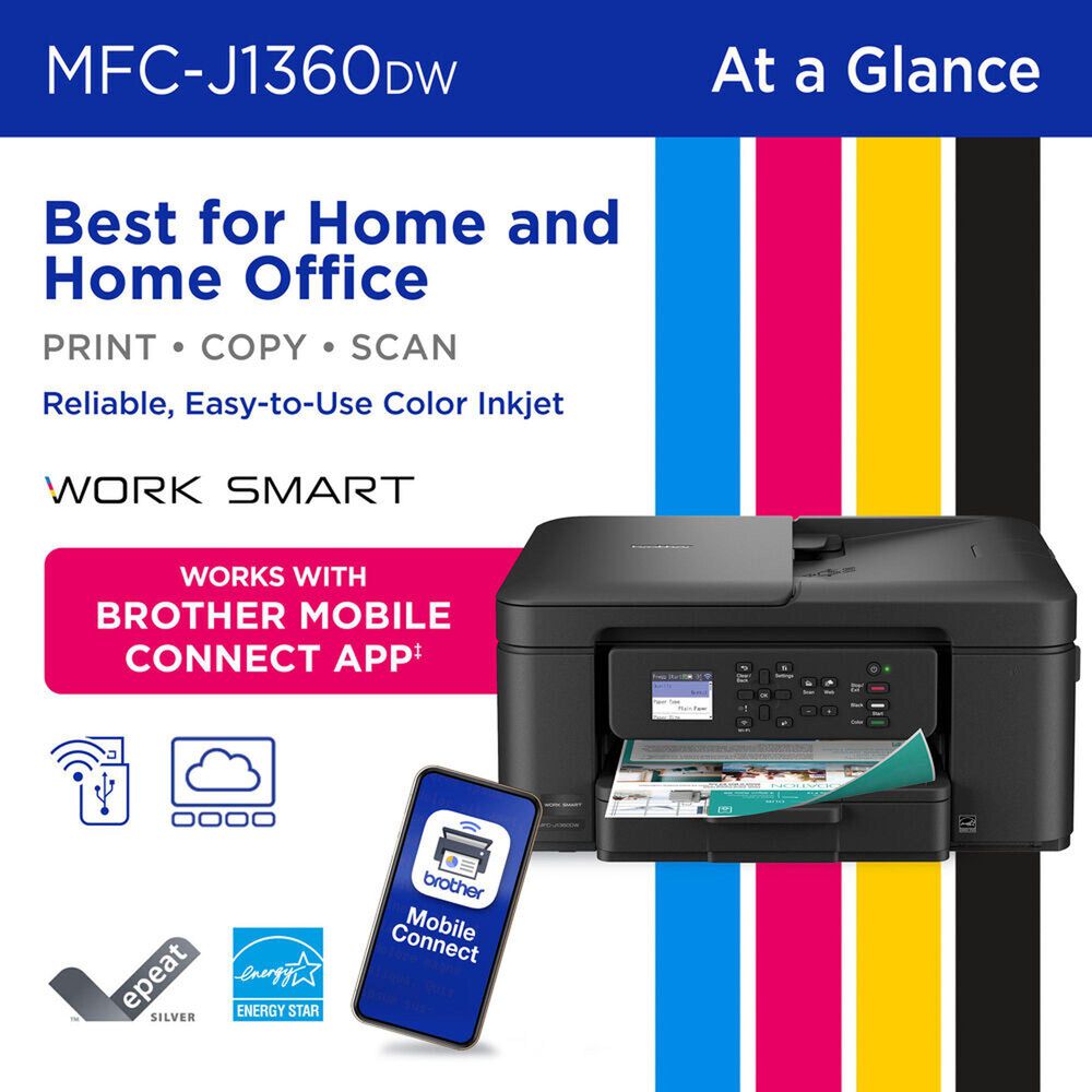 Brother Wireless Color All-in-One Inkjet Printer in Black, , large