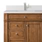 James Martin Vanities Bristol 36" Single Bathroom Vanity in Saddle Brown with Single Hole 3 cm White Zeus Quartz Top and Rectangular Sink, , large