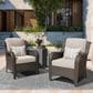 HOMLUX 29" Patio Single Chair with Brown Wicker in Beige (Set of 2), , large