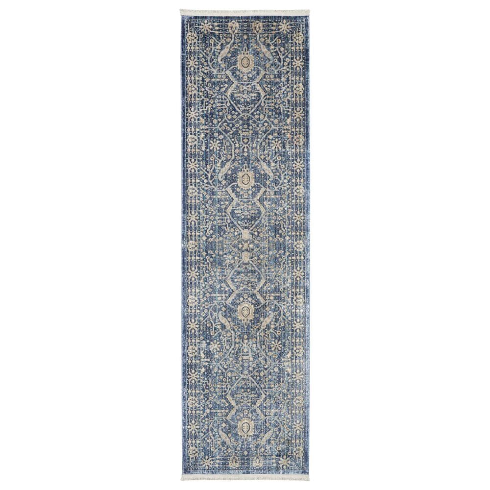 Nourison Lustrous Weave LUW03 2"2" x 7"6" Blue Runner, , large