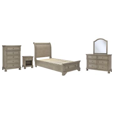 Signature Design by Ashley Lettner 5 Piece Twin Bedroom Set in Burnished Light Gray, , large