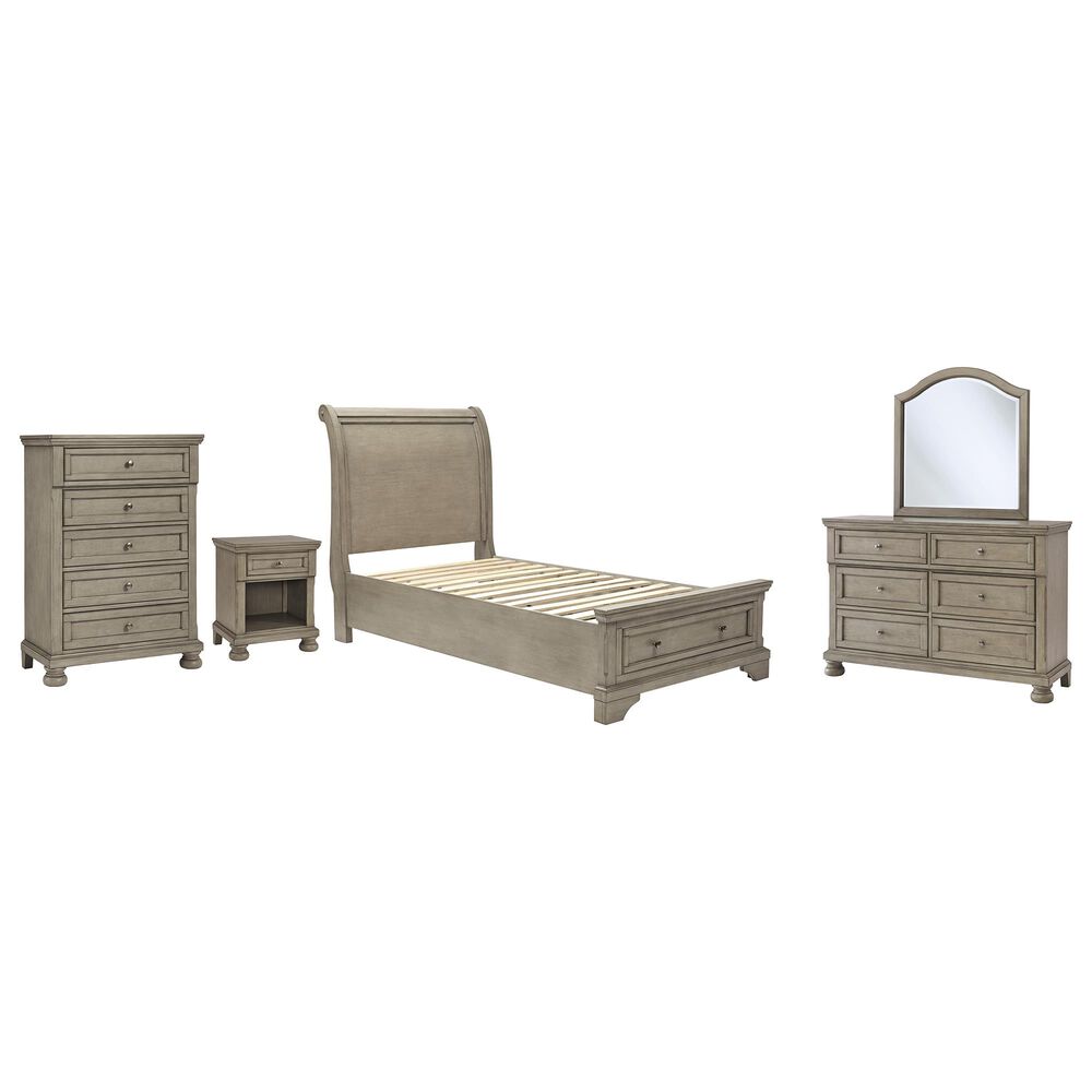 Signature Design by Ashley Lettner 5 Piece Twin Bedroom Set in Burnished Light Gray, , large