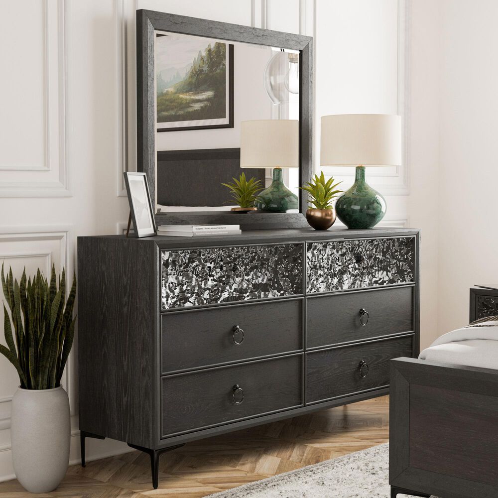 Furniture of America Bashford 6-Drawer Dresser and Mirror in Espresso, , large