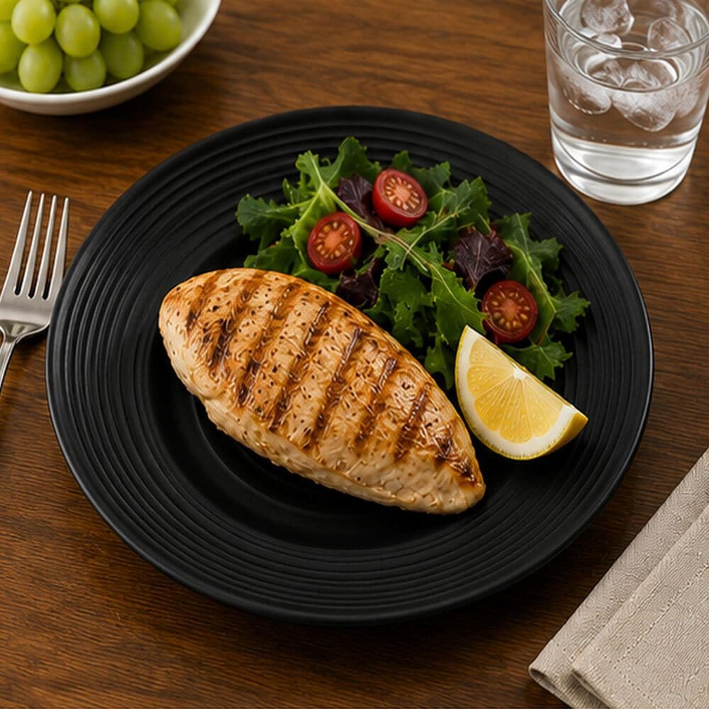 LeadingWare Melamine 10 7/8" Round Plate in Black Satin, , large