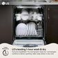 LG 24" Built-In Pocket Handle Dishwasher with SteamAssist in Black Stainless Steel, , large