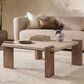 Classic Home Ruare 40" Square Coffee Table in Distressed Brown, , large