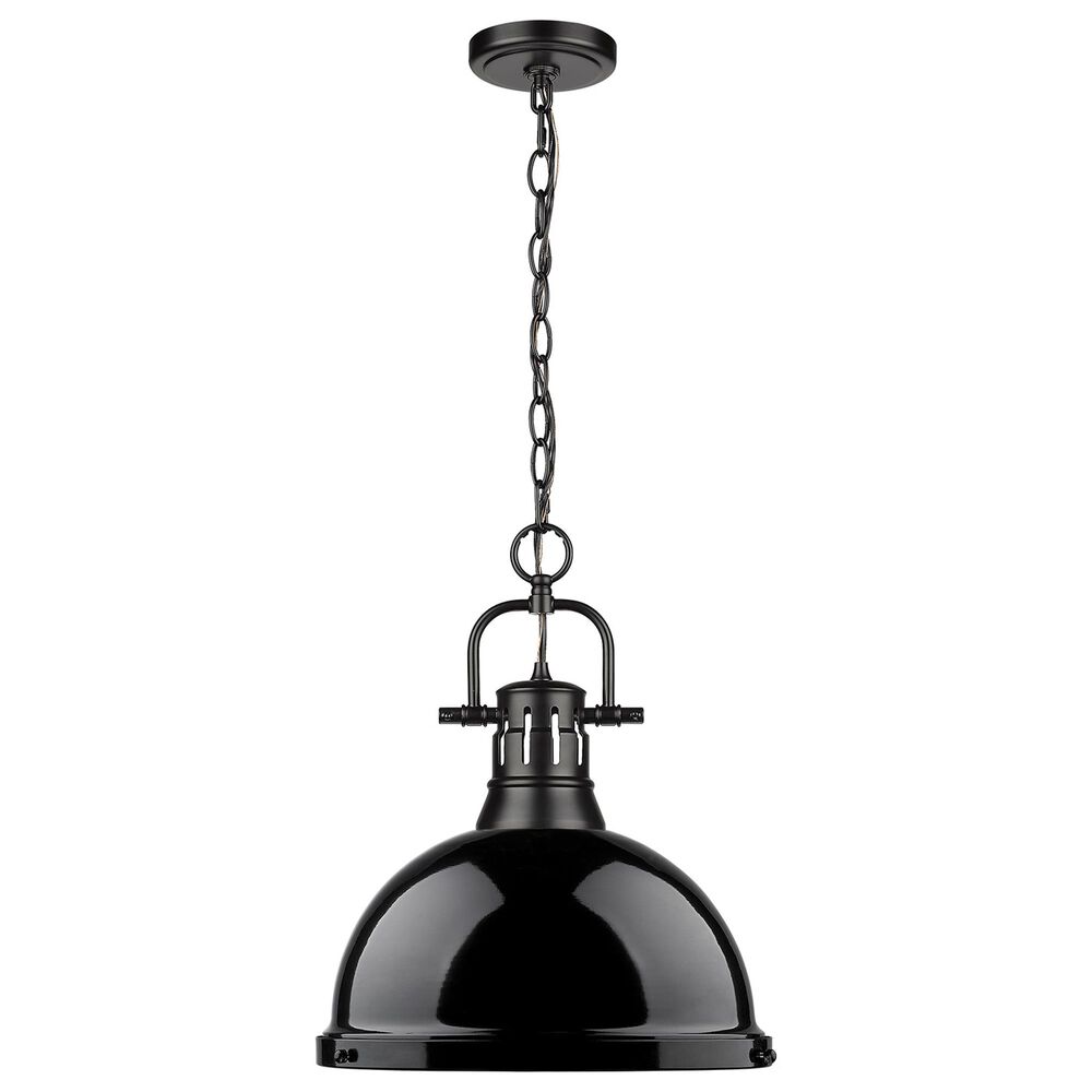 Golden Lighting Duncan 1-Light Pendant in Matte Black, , large