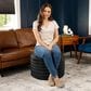 Jaxx Paran Round Ottoman in Mondo Black, , large
