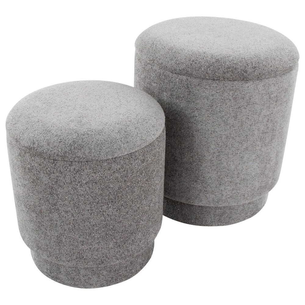 Lumisource Marla 2-Piece Upholstered Ottoman Set in Grey, , large