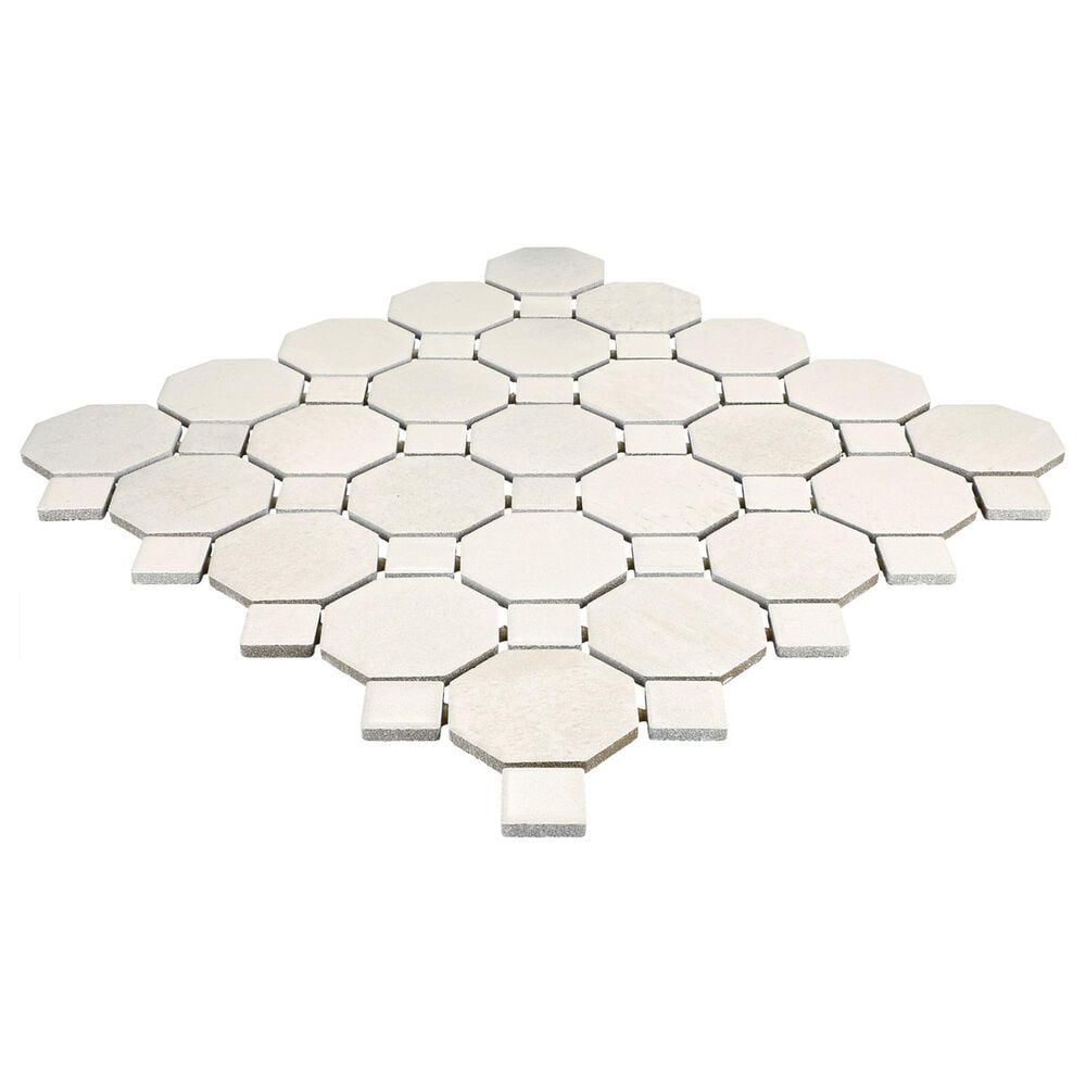 Dal-Tile Relicca Pristine 12" x 12" Octagon Dot Ceramic Mosaic Sheet, , large