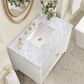 James Martin Vanities Myrrin 36" Vanity in Bright White with 3 cm Carrara White Marble Top, , large